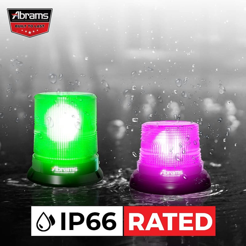 Abrams SAE Class-1 StarEye 7" Inch Dome 12 LED Magnet/Permanent Mount Construction Vehicle Warning Strobe Beacon Light - Amber - Image 4